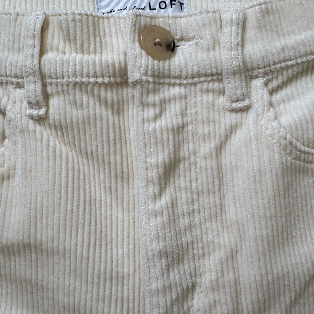 LOFT Ivory Cream Straight Leg Corduroy Pants - Picture 7 of 10